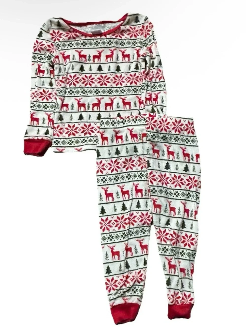 Toddler Girl Winter Footie Pajamas Set Fleece Cold Christmas Holiday Size 2T